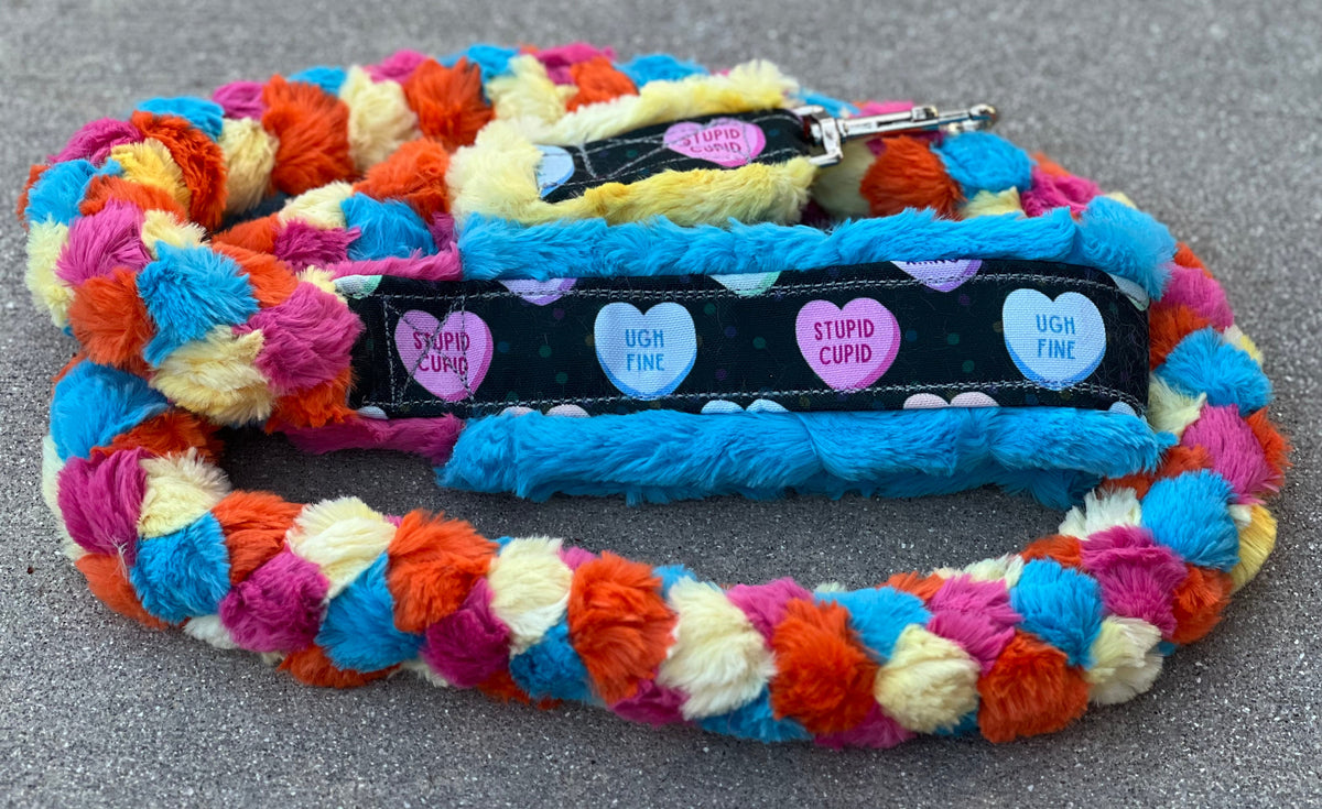 Candy Hearts 5 ft clip Leash